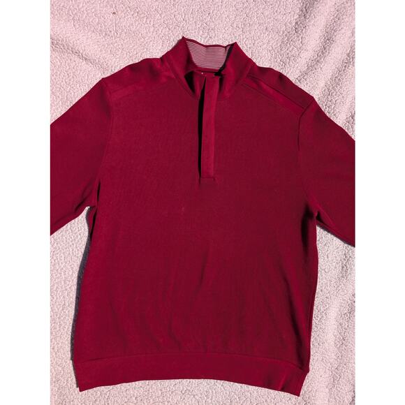 GREG NORMAN Men's Brick Red Quarter Zip Pullover Golf Outdoor Sweater Medium M - Picture 1 of 14